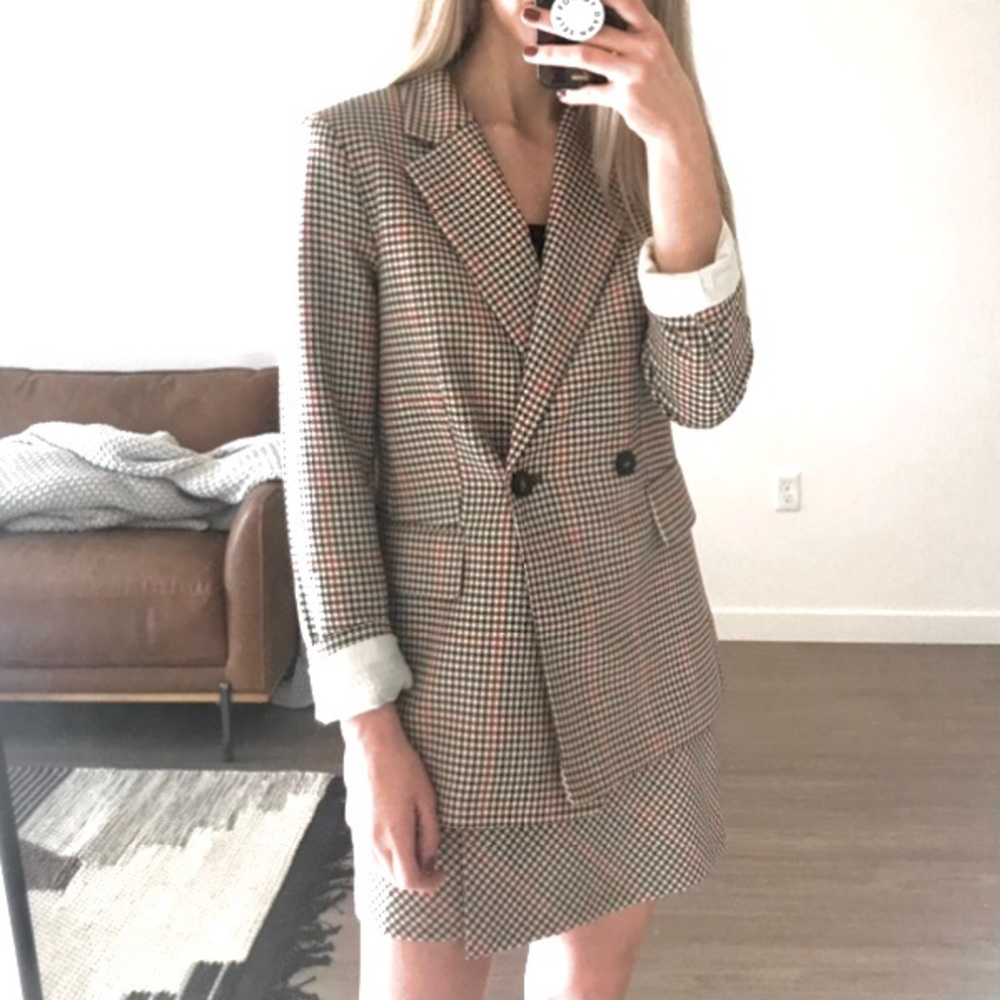 Houndstooth Blazer Suit Set